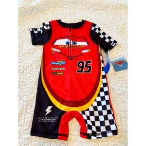 Disney Pixar Cars Lightning McQueen Rash Guard Swimsuit UPF 50 Red 18 Months